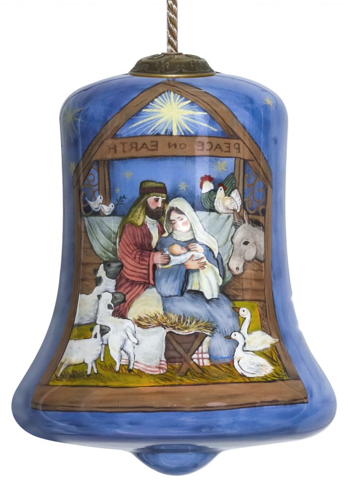 Blue And Brown Glass Holiday Shaped Ornament