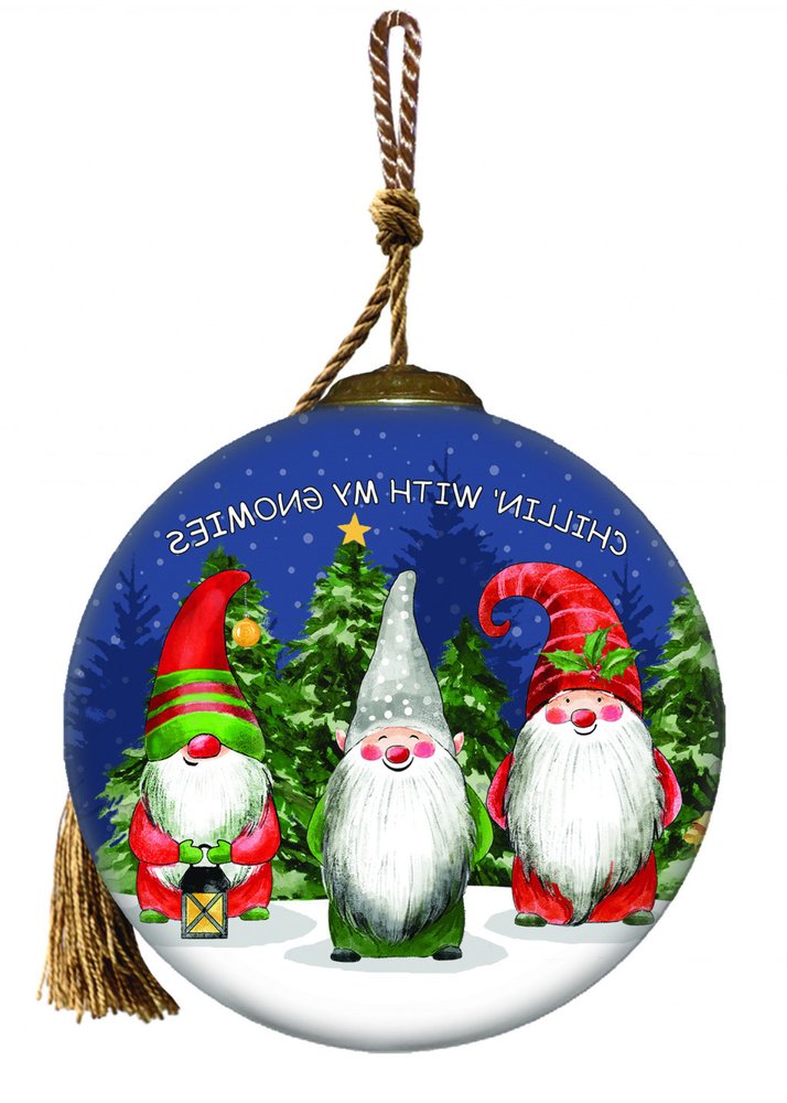 Red Blue And Green Glass Ball Ornament