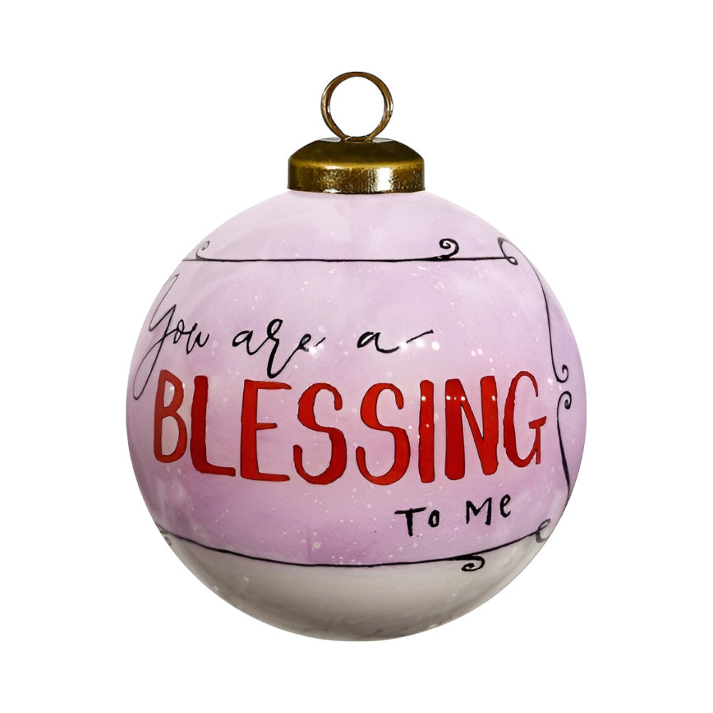 Pink And Red Glass Ball Ornament