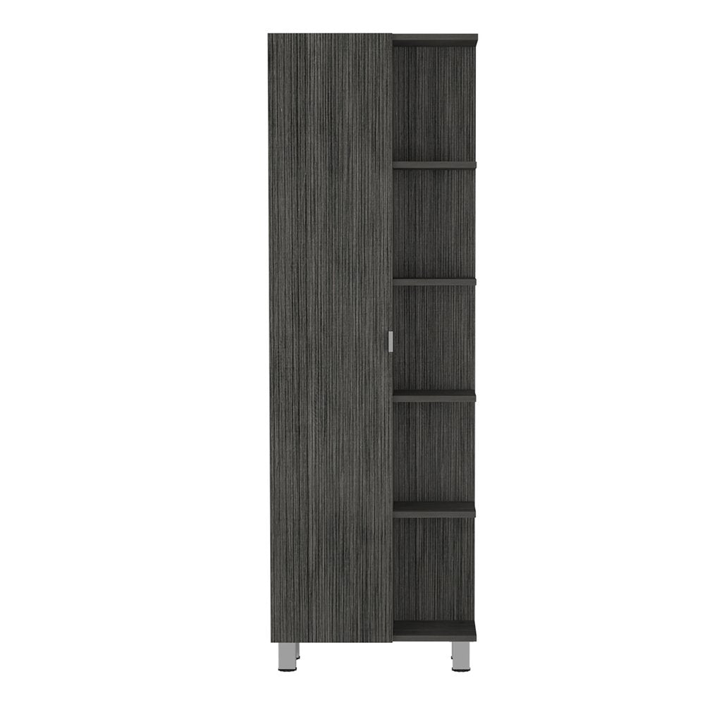 20" Gray Wood Accent Cabinet With Single Door