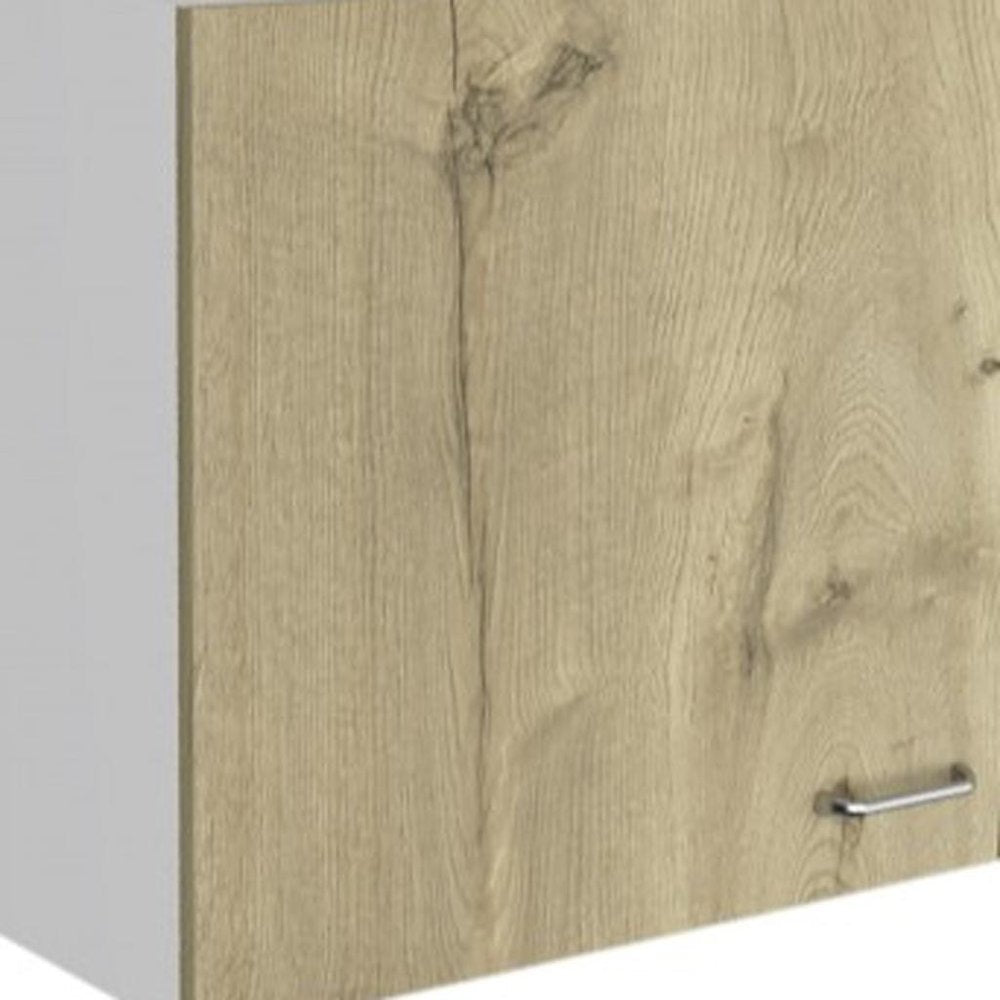 39" White And Light Oak Standard Accent Cabinet With One Shelf