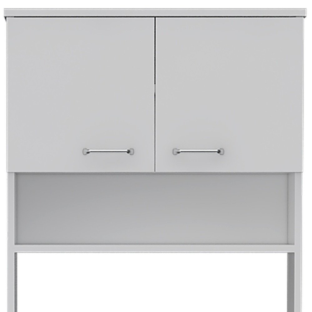 67" White Wood Four Door Pantry Or Storage Closet