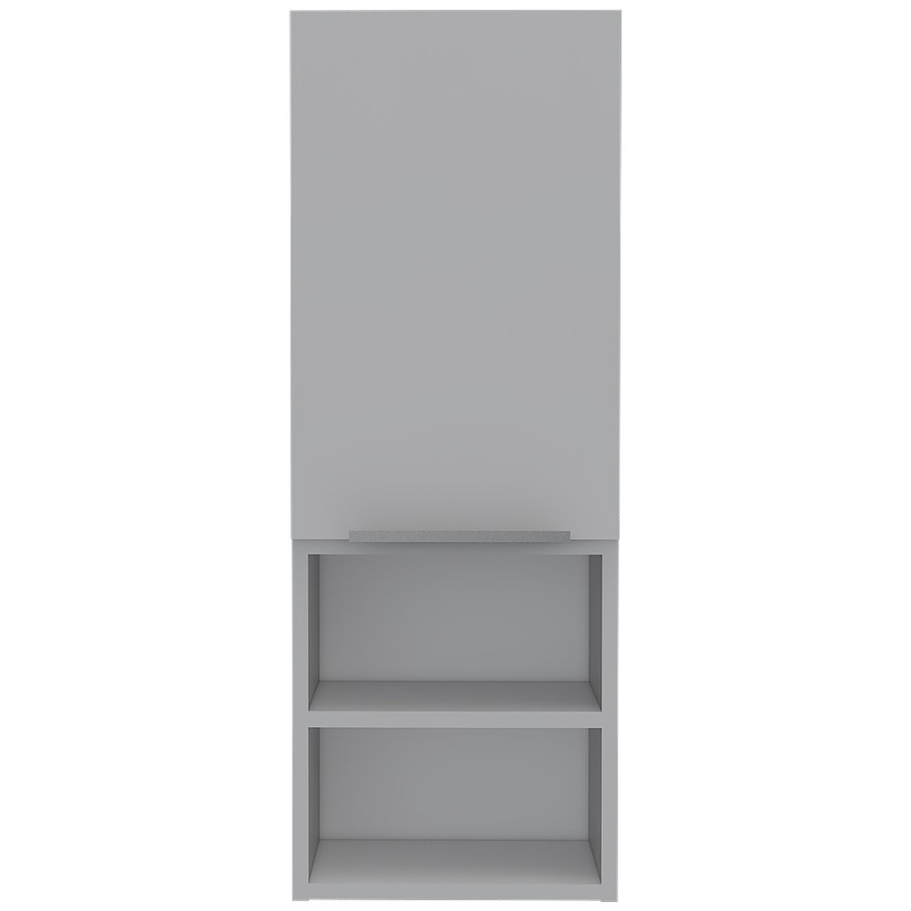 12" White Laminate Accent Cabinet With Two Shelves