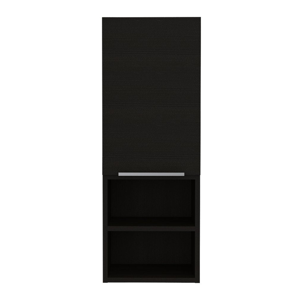 12" Black Laminate Accent Cabinet With Three Shelves