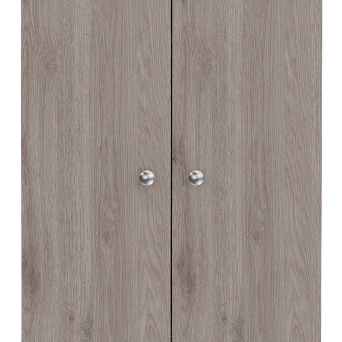 71" Light Gray Wood Two Door Pantry Or Storage Closet