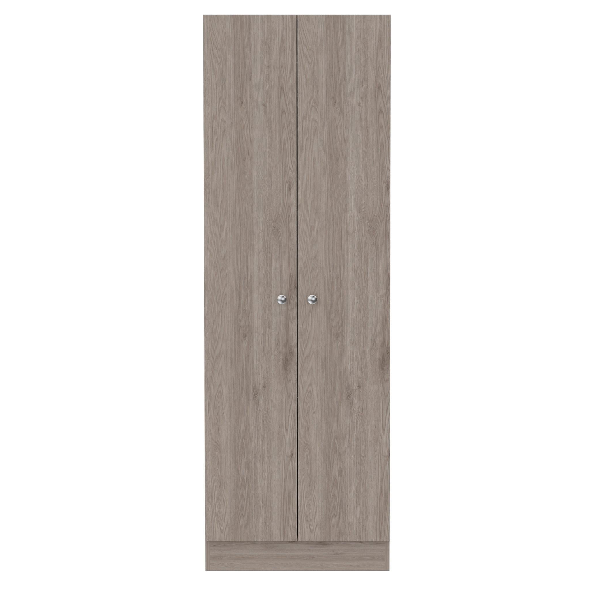 71" Light Gray Wood Two Door Pantry Or Storage Closet