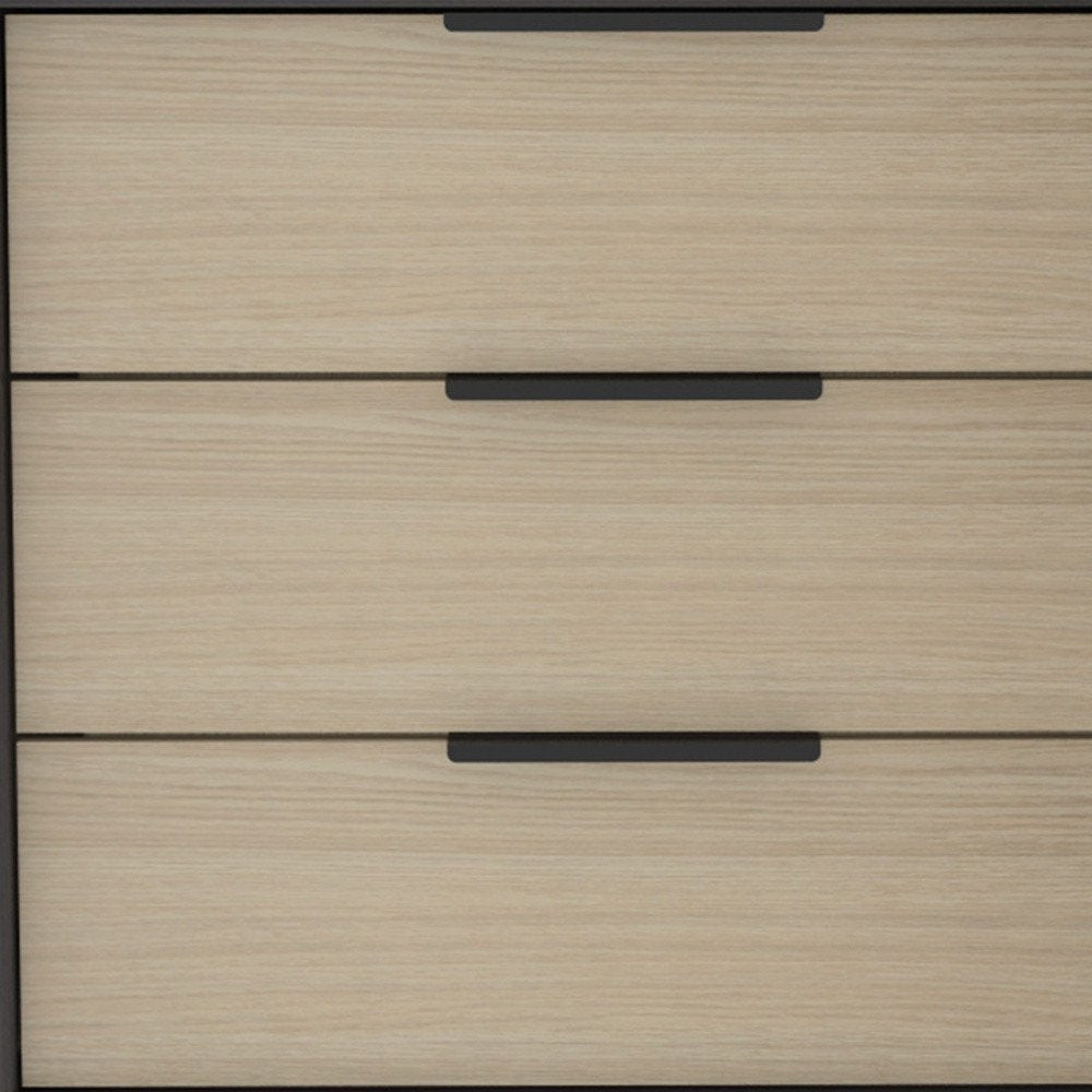 28" Brown And Black Three Drawer Dresser