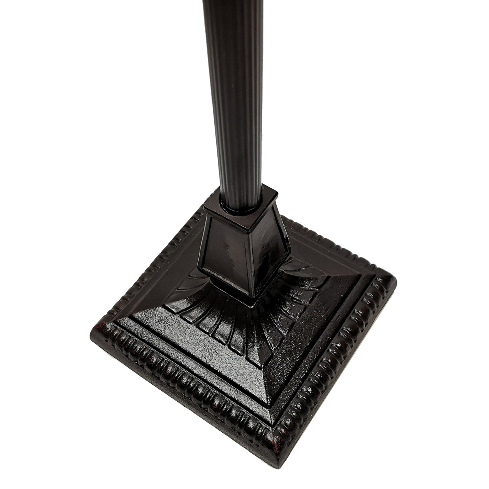 62" Two Light Tiffany Style Floor Lamp With Amber Blue And Green Stained Glass Shade