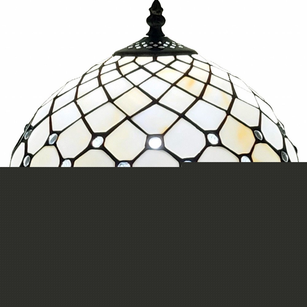 19" Dark Brown Metal Candlestick Table Lamp With White Dome Shade