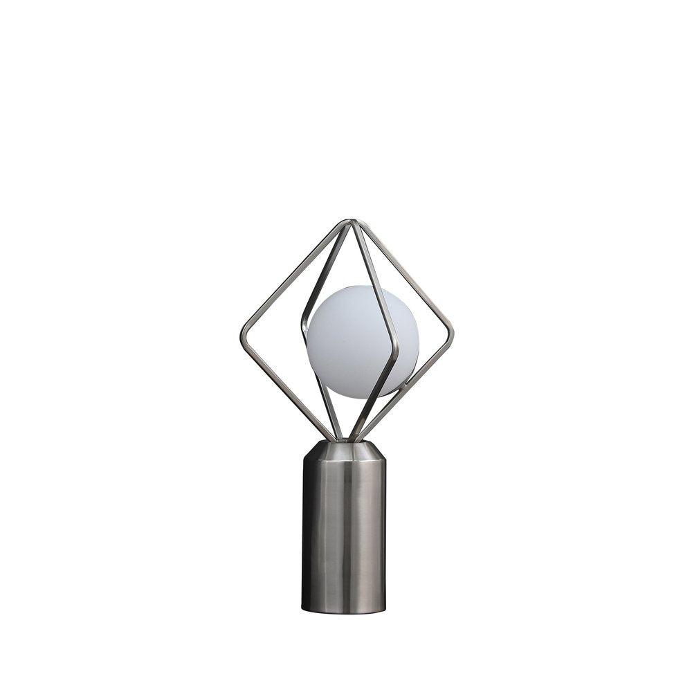 20" Silver Geometric Pedestal Contemporary Table or Desk Lamp
