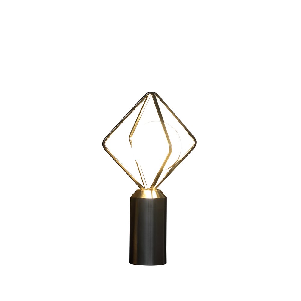 20" Silver Geometric Pedestal Contemporary Table or Desk Lamp