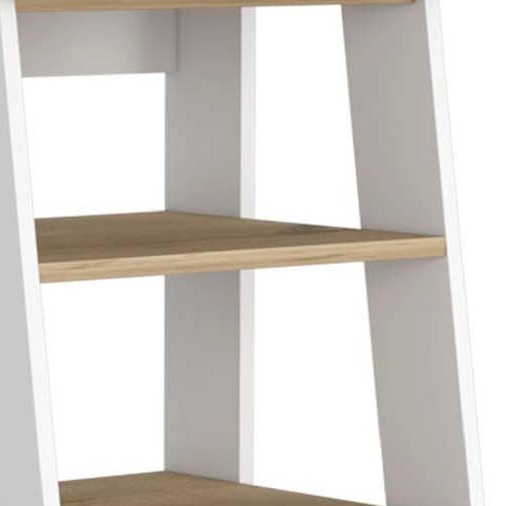 17" Oak And White Wood Freestanding Bathroom Vanity