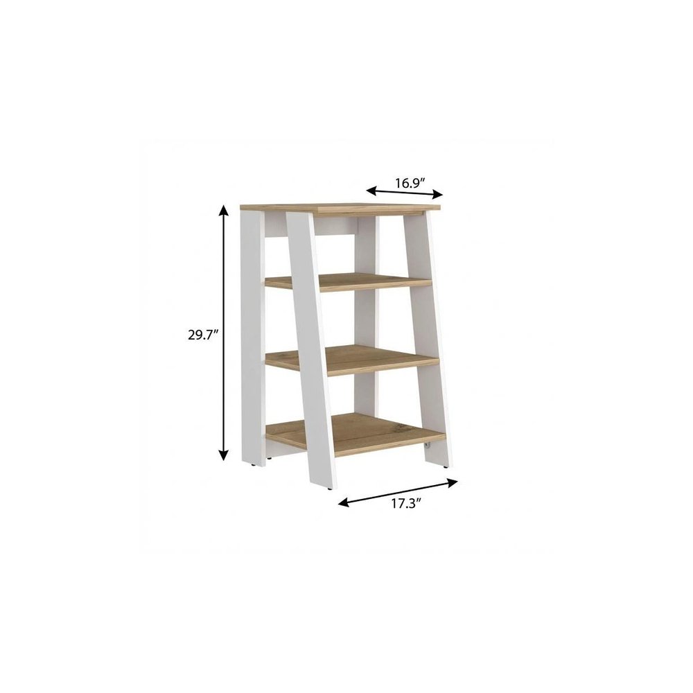 17" Oak And White Wood Freestanding Bathroom Vanity