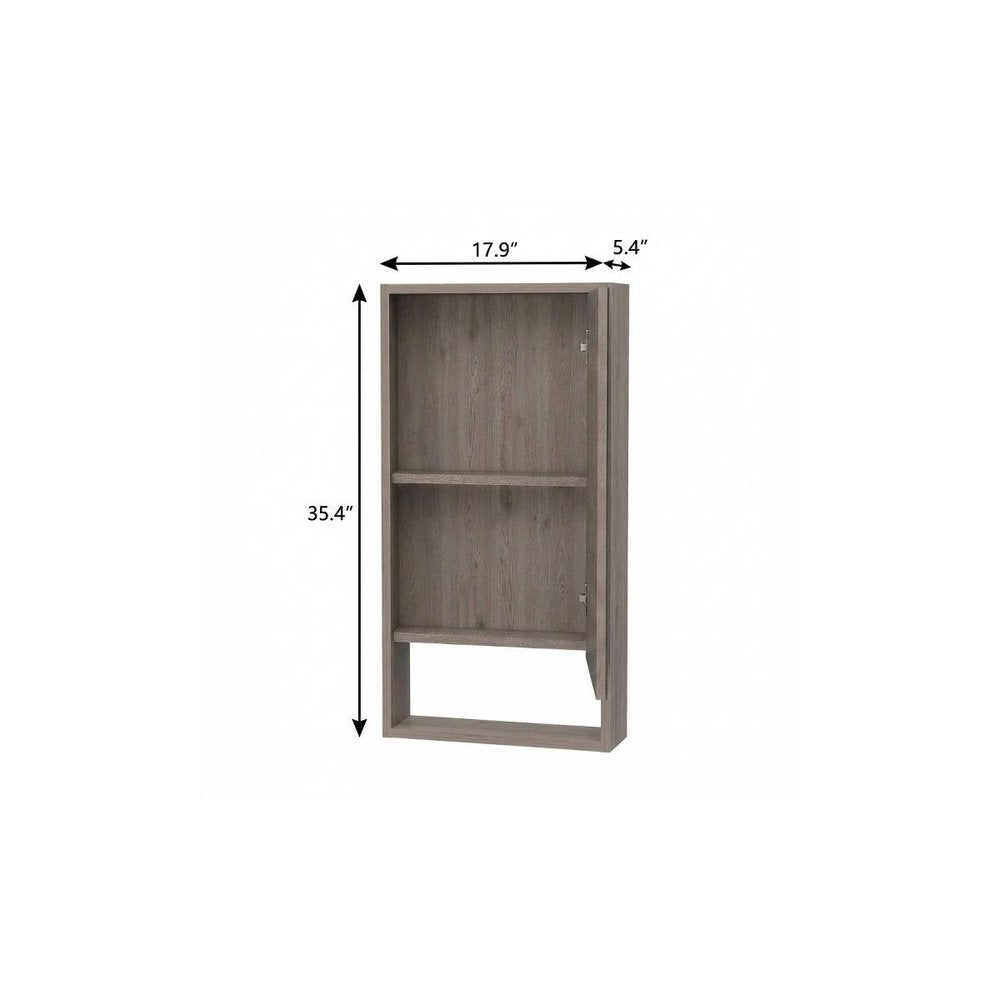 18" Light Gray Wood Floating Double Door Bathroom Vanity And Medicine Cabinet With Mirror