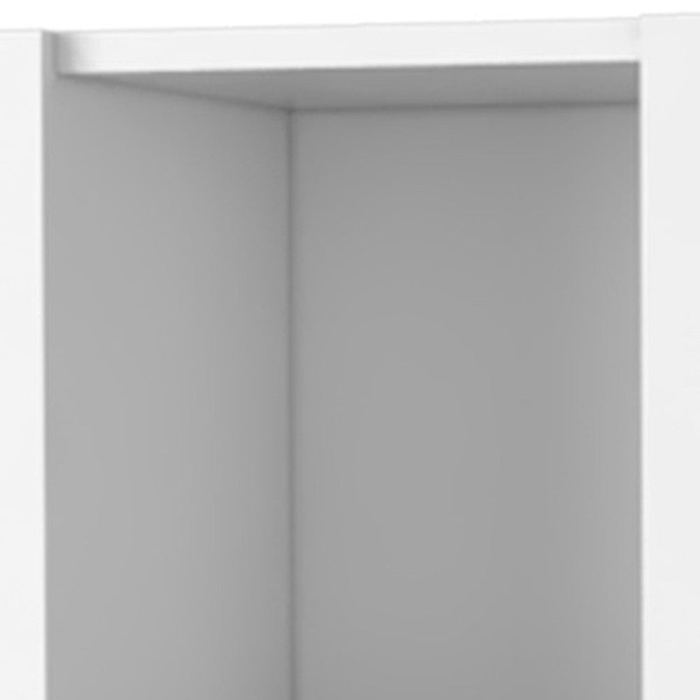59" White Wood Wall Mounted Accent Cabinet With Four Doors