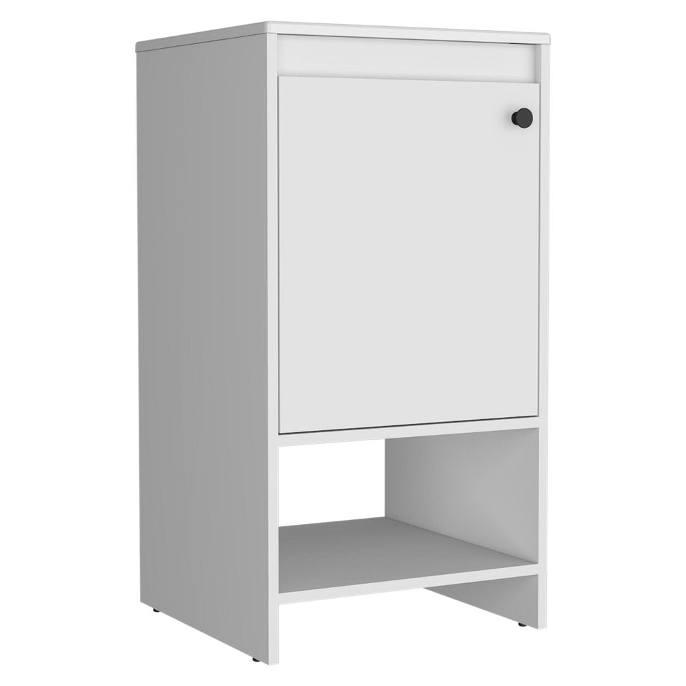 18" White Wood Freestanding Single Door Bathroom Vanity With Sink