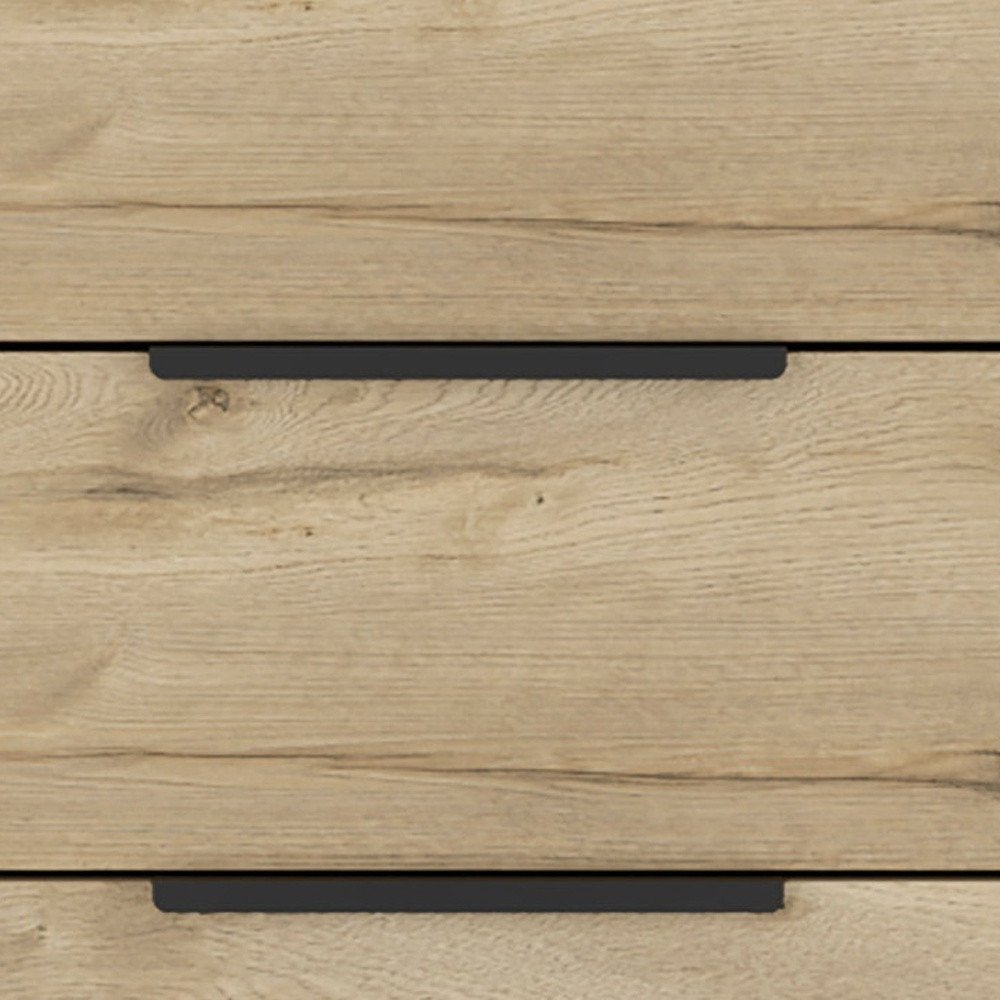 18" Brown And Black Wood Three Drawer Dresser