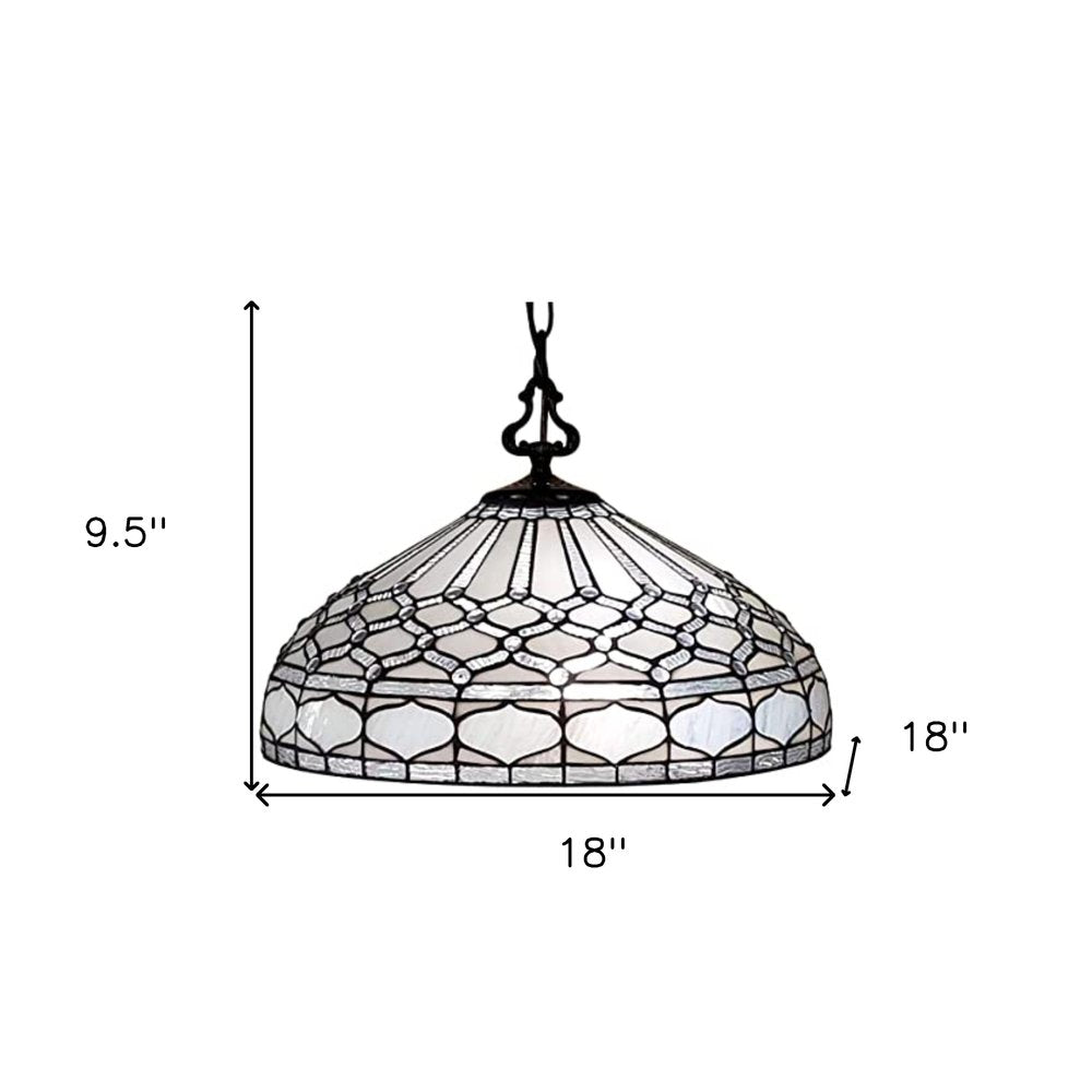 Black And White Unique Statement Two Light Glass Dimmable Chandelier With Black And White Shades