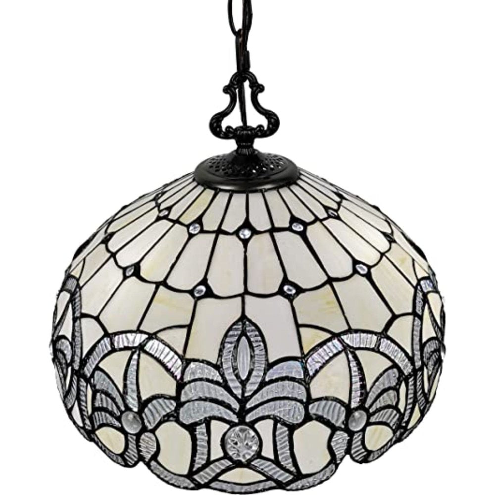 Black And White Unique Statement Two Light Glass Dimmable Chandelier With Black And White Shades