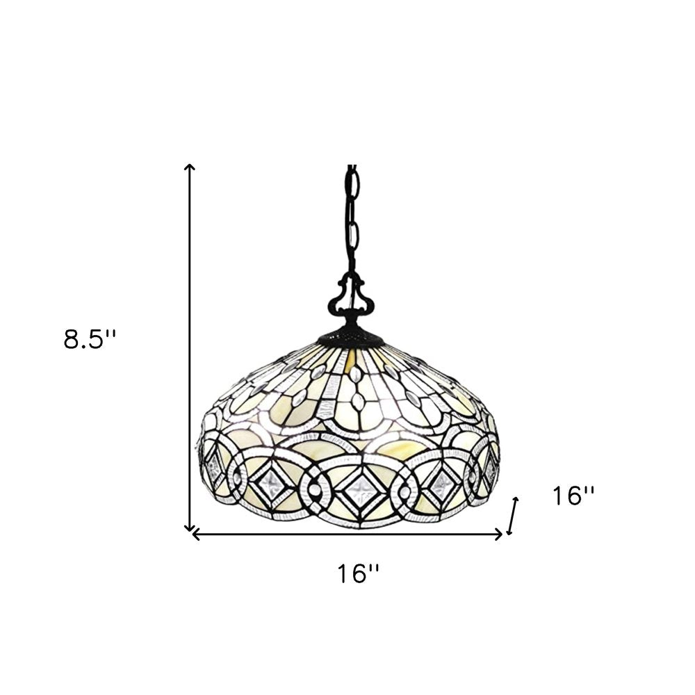 Black And White Unique Statement Two Light Glass Dimmable Chandelier With Black And White Shades
