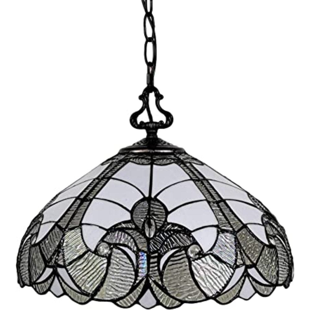 Black And White Unique Statement Two Light Glass Dimmable Chandelier With Black And White Shades