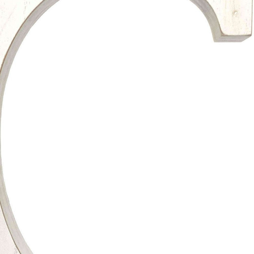 16" White Distressed Wood Letter C Tabletop Sculpture