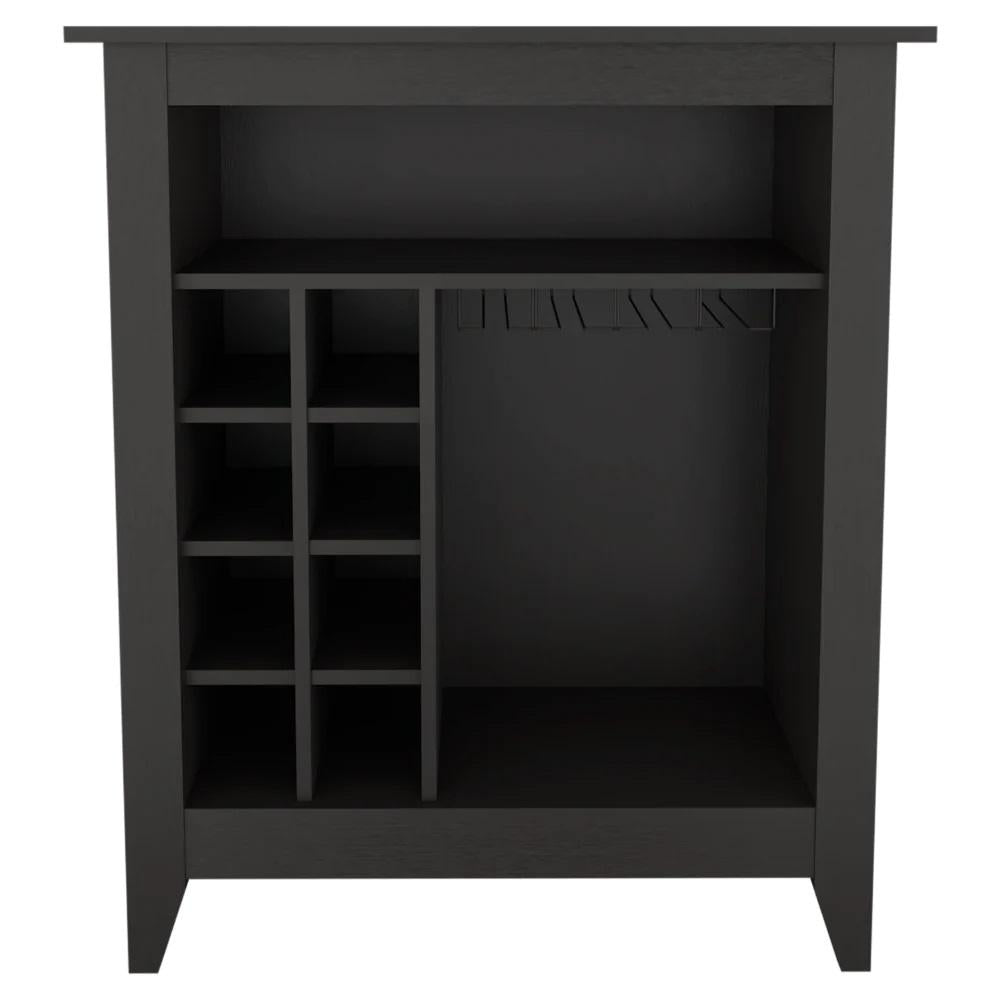 Black Bar Cart With Wine Storage