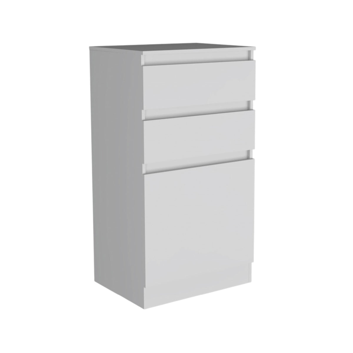 23" White Wood Two Drawer Dresser