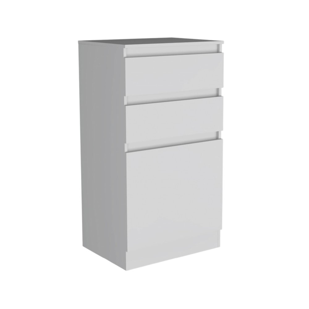 23" White Wood Two Drawer Dresser
