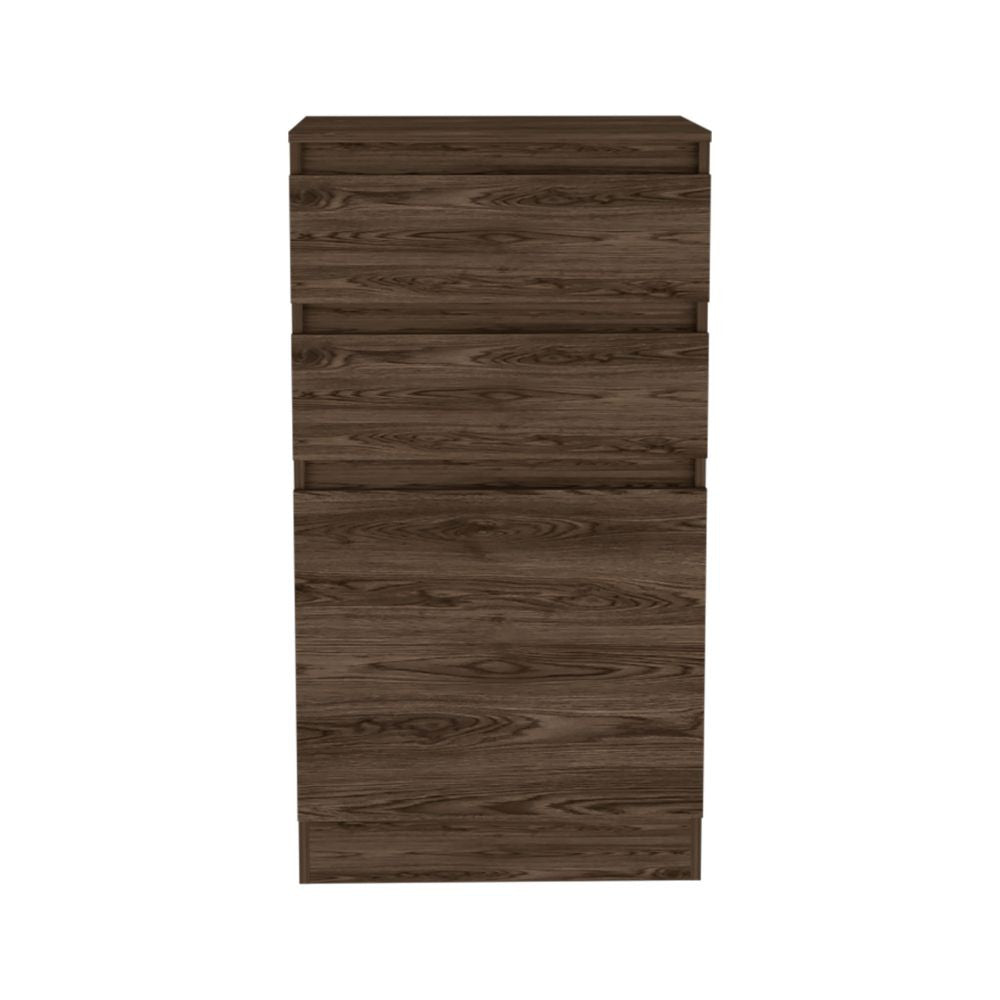 23" Dark Brown Wood Two Drawer Dresser