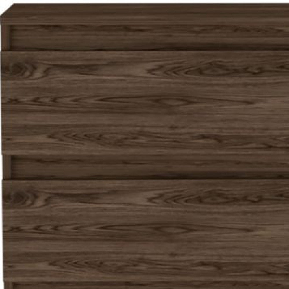 23" Dark Brown Wood Two Drawer Dresser