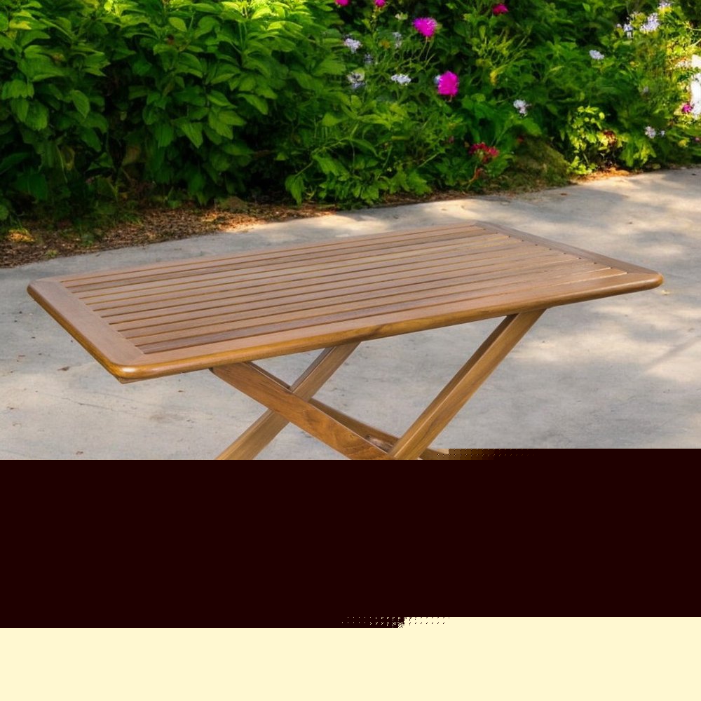43" Brown Solid Wood Folding Outdoor Picnic Table