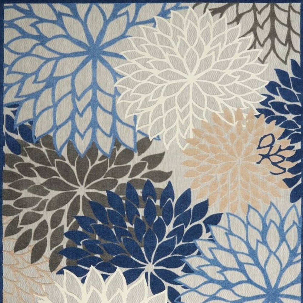 9' X 12' Blue Indoor Outdoor Area Rug