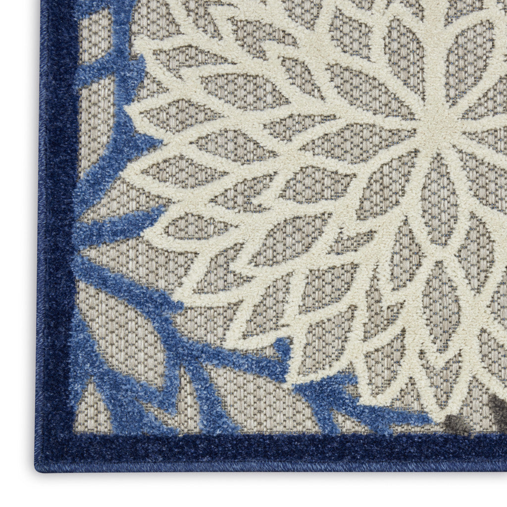 9' X 12' Blue Indoor Outdoor Area Rug