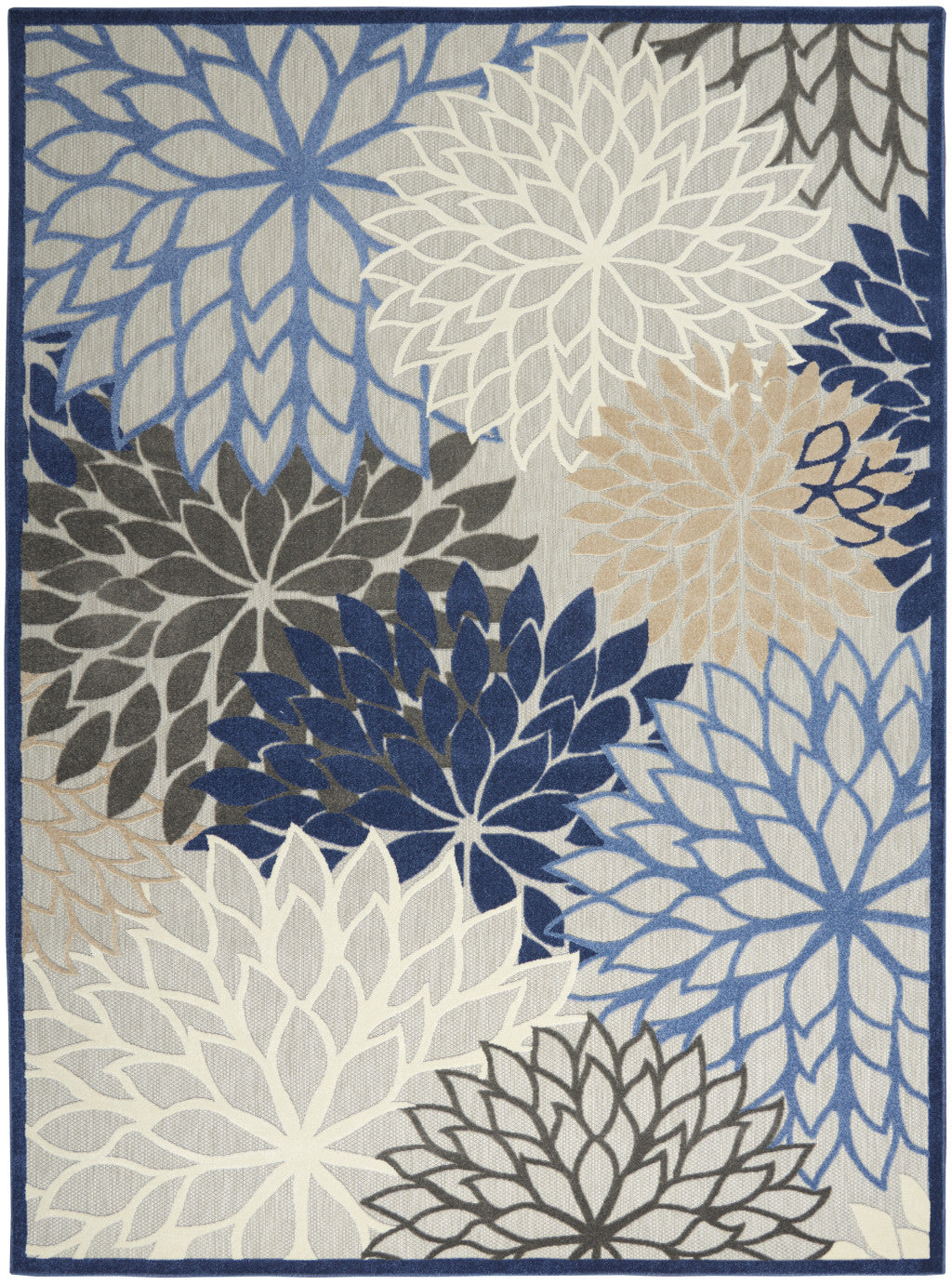 9' X 12' Blue Indoor Outdoor Area Rug