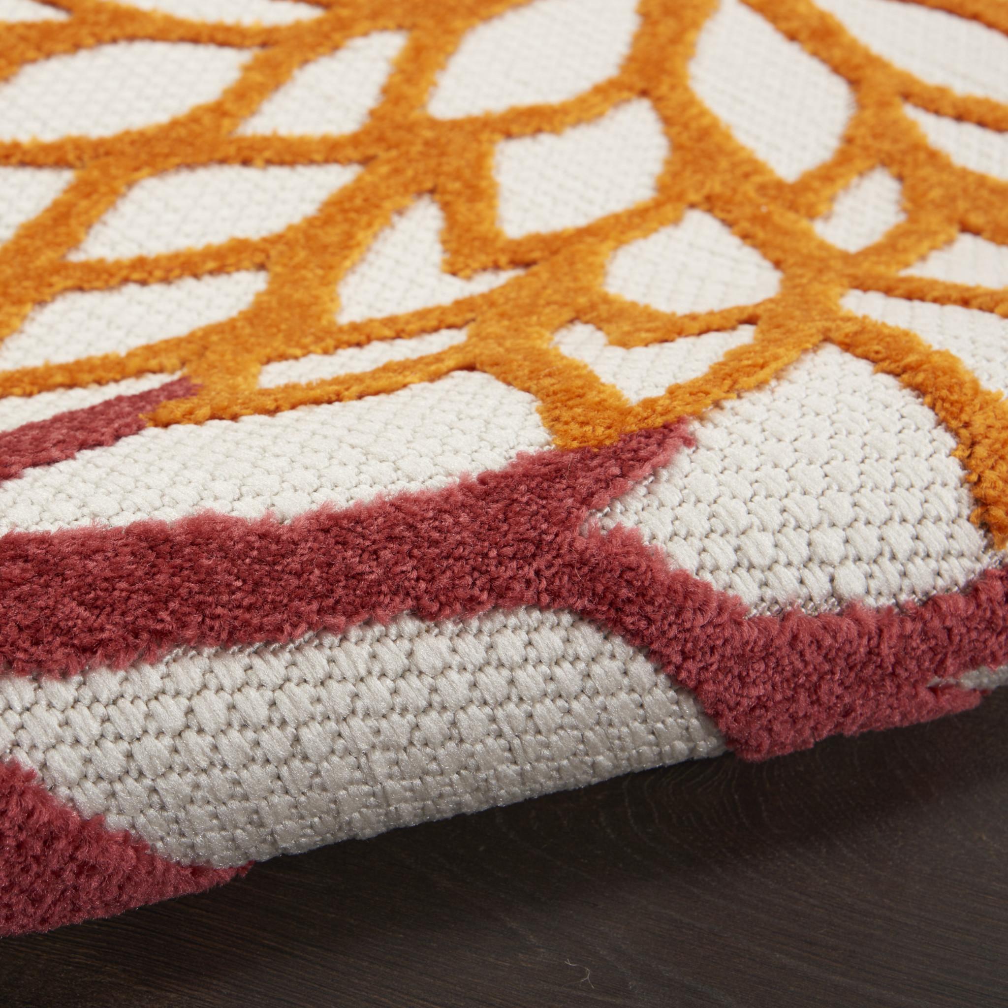 9' X 12' Red And Ivory Indoor Outdoor Area Rug