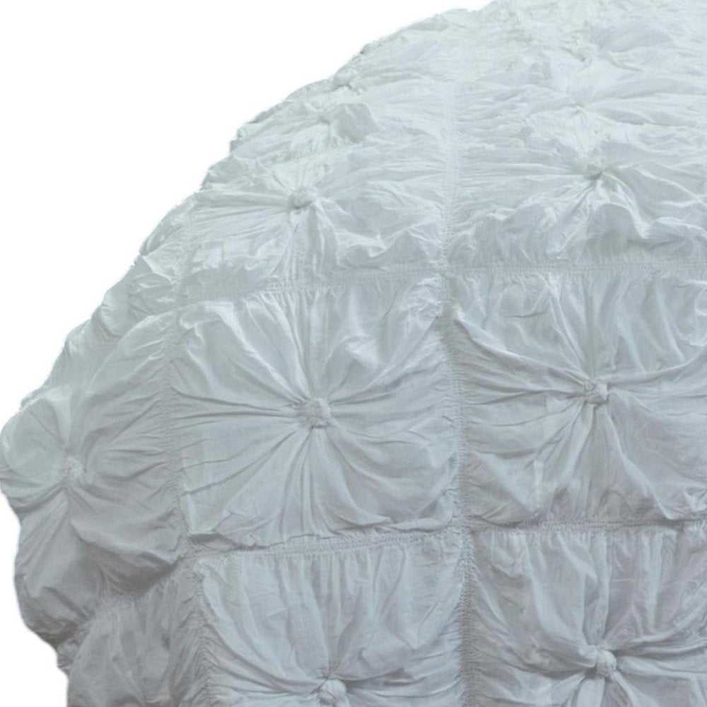 86" X 68" White Geometric Cotton Quilt