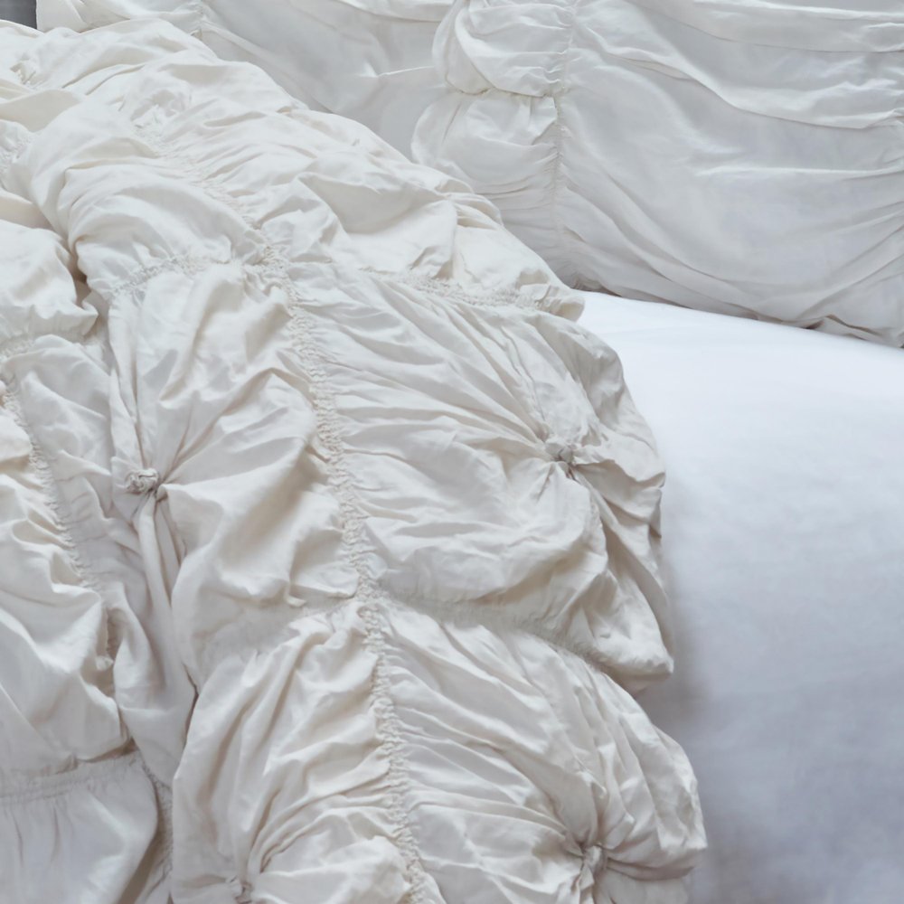 Natural Twin Cotton Blend Washable Polyester Down Alternative Comforter Set With Two Shams