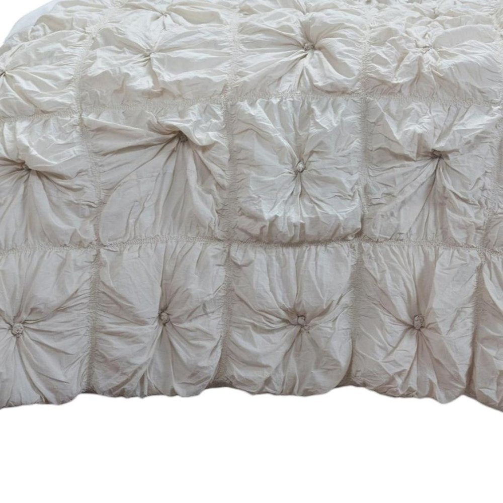 Natural Twin Cotton Blend Washable Polyester Down Alternative Comforter Set With Two Shams