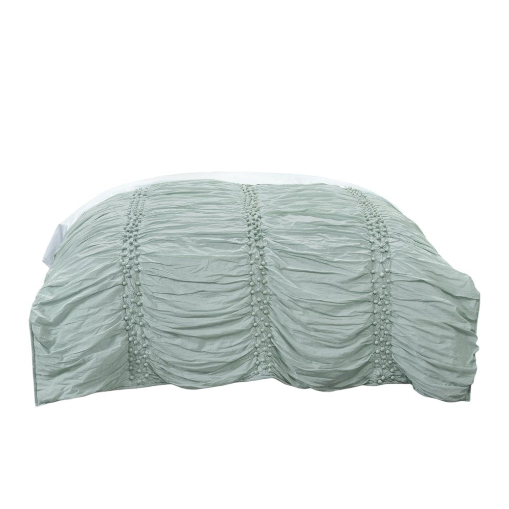 92" X 106" Blue Striped Cotton Quilt