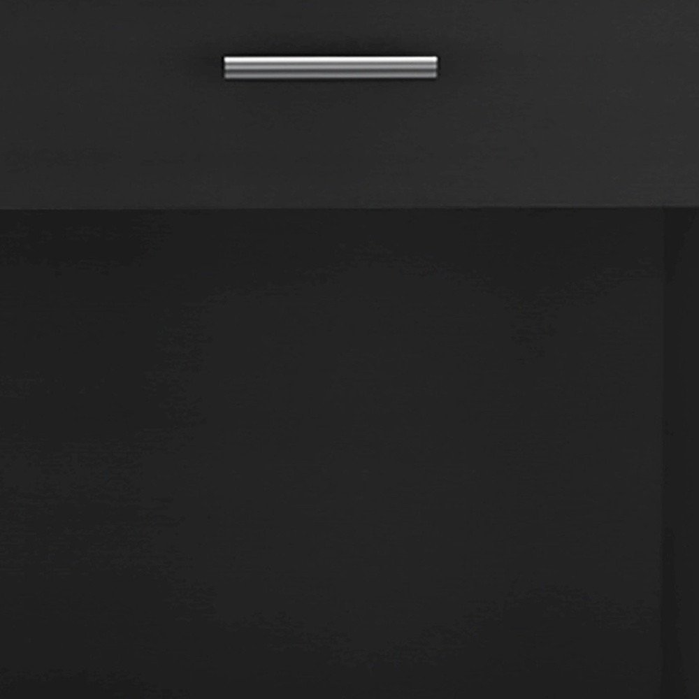 22" Black Wood One Drawer Nightstand