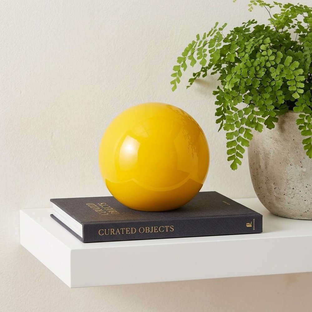 4" Blue Aluminum Decorative Orb Tabletop Sculpture