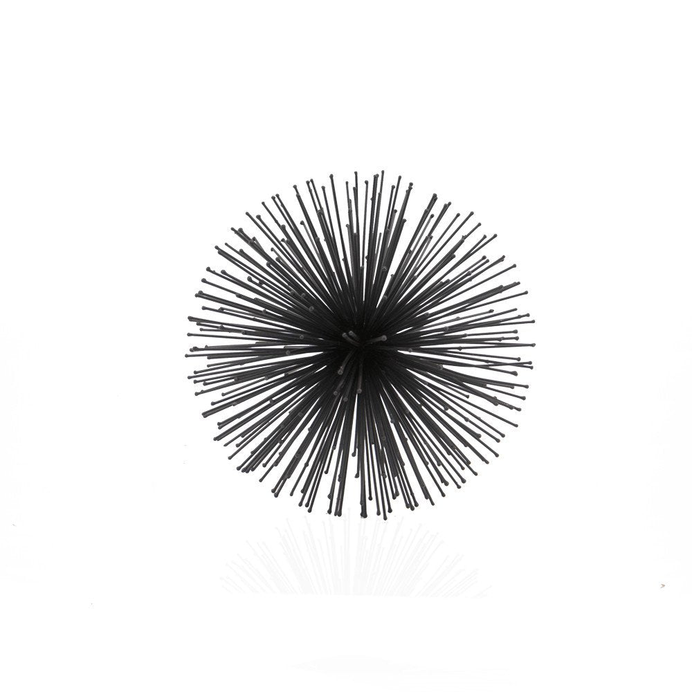 10" Black Iron Decorative Orb Tabletop Sculpture
