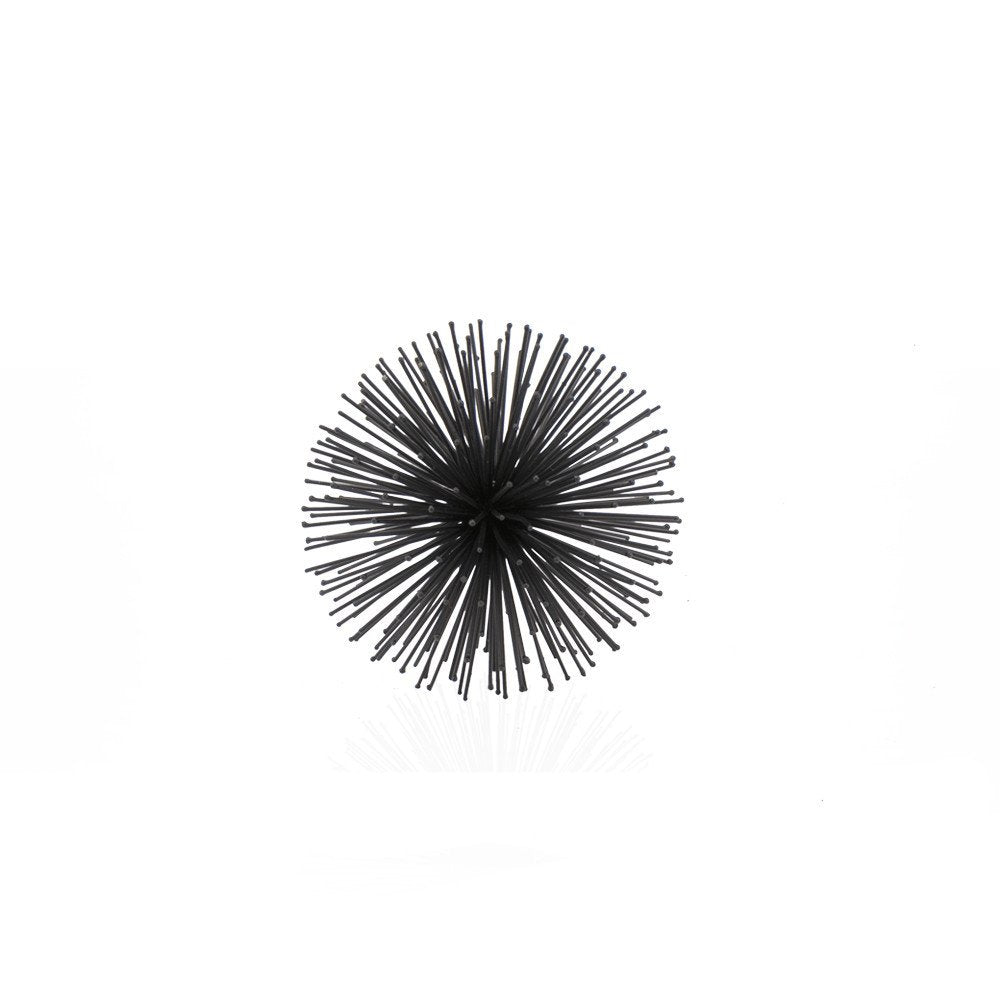 10" Black Iron Decorative Orb Tabletop Sculpture