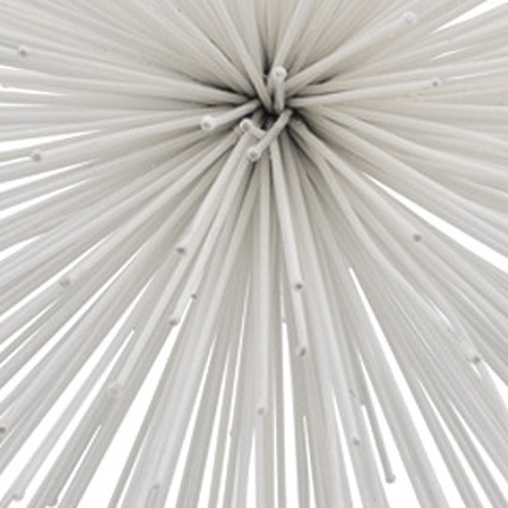 10" White Iron Decorative Orb Tabletop Sculpture