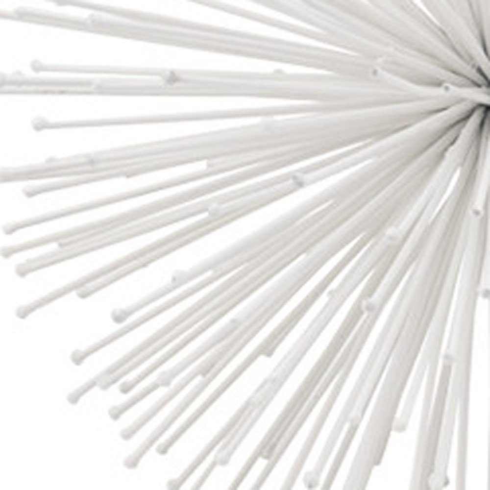 10" White Iron Decorative Orb Tabletop Sculpture