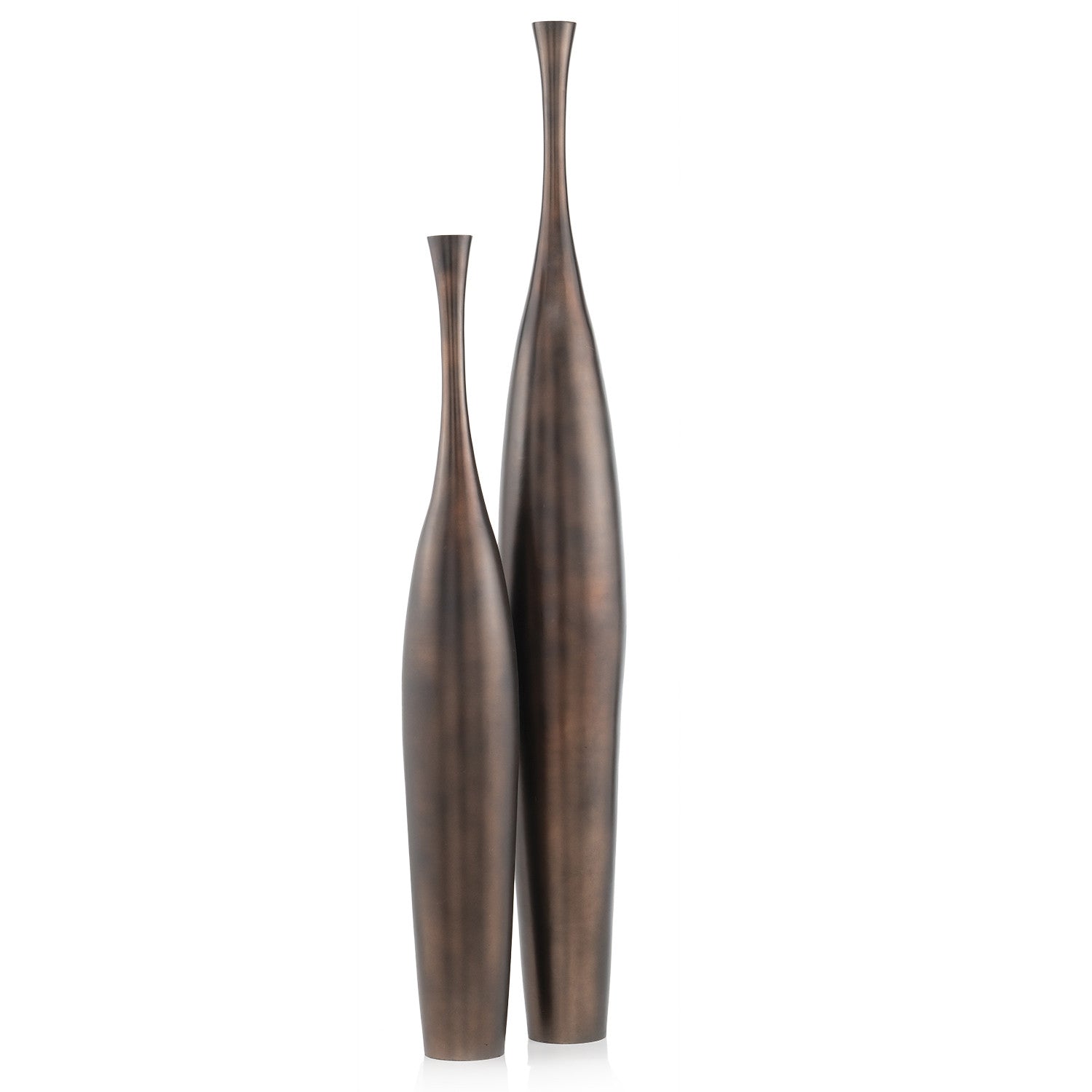 50" Aluminum Antiqued Bronze Trumpet Floor Vase