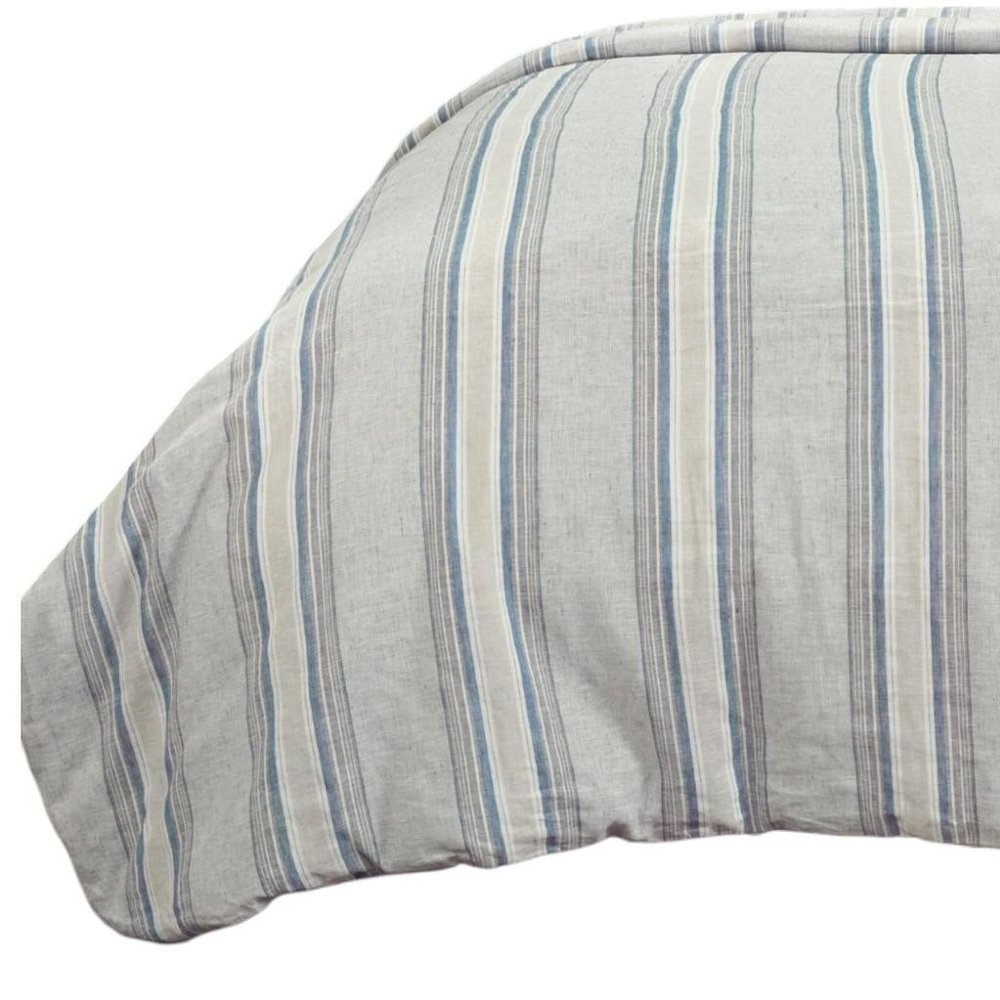 Natural Queen Linen Dry Clean Only Polyester Duvet Cover