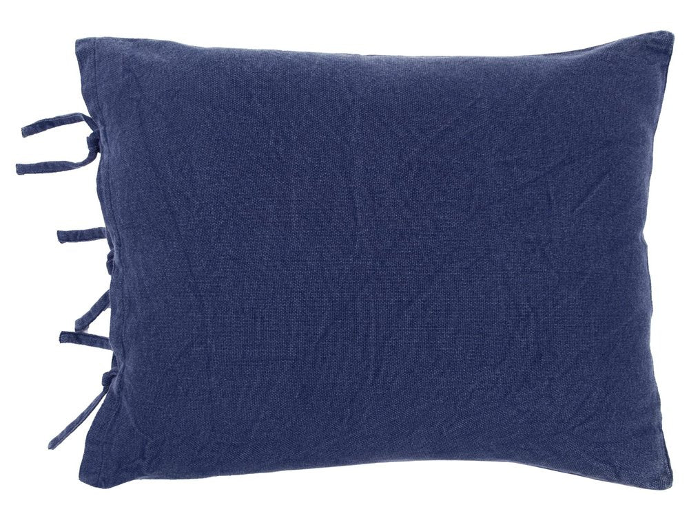 Indigo Queen Cotton Washable Polyester Duvet Cover Set With Two Shams
