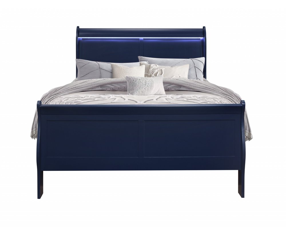 Blue King Bed Frame With No
